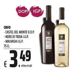 Coop Crifo Castel del Monte D.O.P. Nero di Troia I.G.P. Malvasia I.G.P. offerta