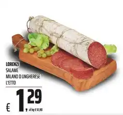 Coop Lorenzi salame milano o ungherese offerta