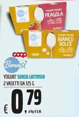Coop Yogurt senza lattosio BeneSi offerta