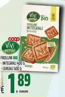 Coop Frollini integrali bio vivi verde offerta