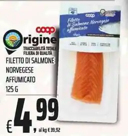Coop Origine Filetto di Salmone Norvegese Affumicato offerta