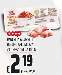 Coop Coop pancetta a cubetti dolce o affumicata offerta