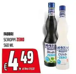 Coop Fabbrì sciroppi zero offerta