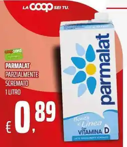 Coop Parmalat latte parzialmente scremato offerta
