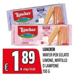 Coop Loacker wafer per gelato offerta
