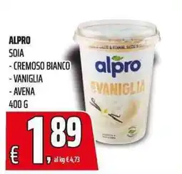 Coop Alpro soia cremoso bianco vaniglia offerta