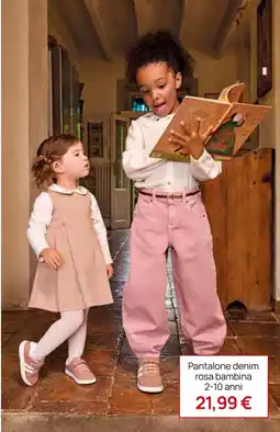 Prenatal Pantalone denim rosa bambina offerta