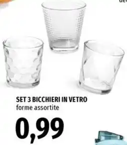 Famila Superstore Set 3 bicchieri in vetro offerta