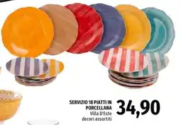 Famila Superstore Servizio 18 piatti in porcellana Villa D'Este offerta