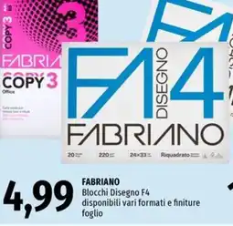 Famila Superstore Fabriano Blocchi Disegno F4 disponibili vari formati e finiture foglio offerta