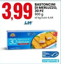 Eurospin BASTONCINI DI MERLUZZO, 30 PZ offerta