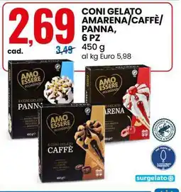 Eurospin CONI GELATO AMARENA/CAFFÈ/PANNA offerta