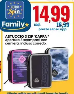 Eurospin ASTUCCIO 3 ZIP 'KAPPA' offerta