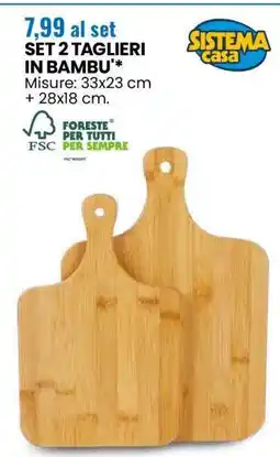 Eurospin SET 2 TAGLIERI IN BAMBU' offerta