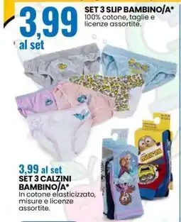 Eurospin SET 3 SLIP BAMBINO/A offerta