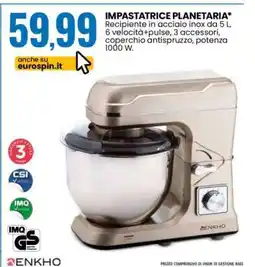 Eurospin Impastatrice planetaria offerta