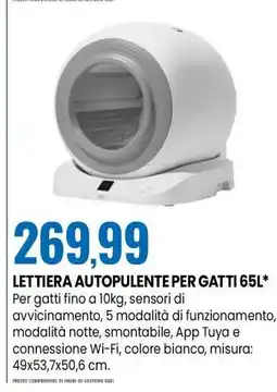 Eurospin LETTIERA AUTOPULENTE PER GATTI 65L offerta
