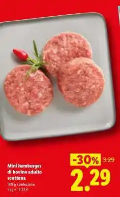 Lidl Mini hamburger di bovino adulto scottona offerta