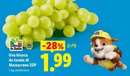 Lidl Uva bianca da tavola di Mazzarrone IGP offerta