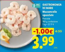 Lidl GASTRONOMIA DI MARE Mazzancolle sgusciate offerta
