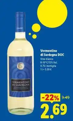 Lidl Vermentino di Sardegna DOC offerta