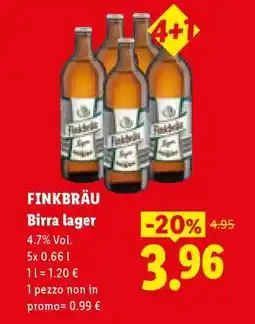 Lidl Finkbräu Birra lager offerta