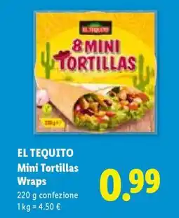 Lidl EL TEQUITO Mini Tortillas Wraps offerta