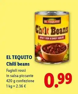 Lidl El Tequito Chili Beans offerta