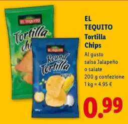Lidl El Tequito Tortilla Chips offerta