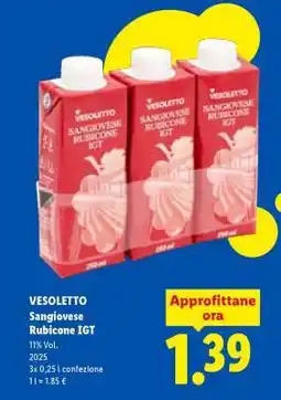 Lidl VESOLETTO Sangiovese Rubicone IGT offerta
