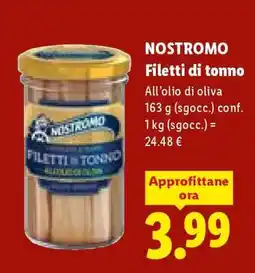 Lidl Nostromo Filetti di tonno offerta