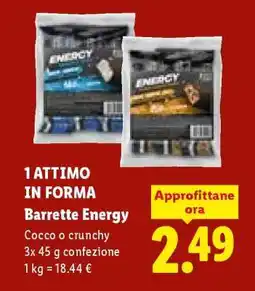 Lidl 1 ATTIMO IN FORMA Barrette Energy offerta