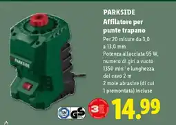 Lidl PARKSIDE Affilatore per punte trapano offerta