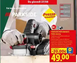 Lidl PARKSIDE PERFORMANCE Pialla elettrica offerta