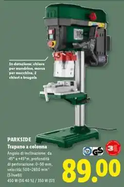 Lidl PARKSIDE Trapano a colonna offerta