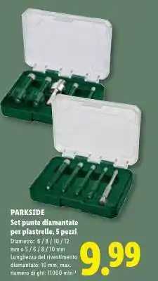 Lidl PARKSIDE Set punte diamantate per piastrelle, 5 pezzi offerta