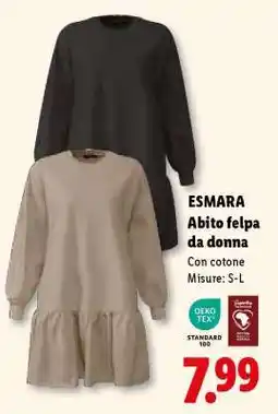 Lidl ESMARA Abito felpa da donna offerta