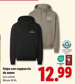 Lidl Felpa con cappuccio da uomo offerta