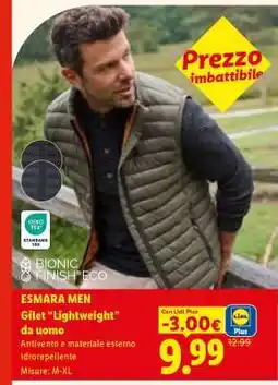 Lidl ESMARA MEN Gilet “Lightweight” da uomo offerta