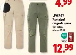 Lidl LIVERGY Pantaloni cargo da uomo offerta
