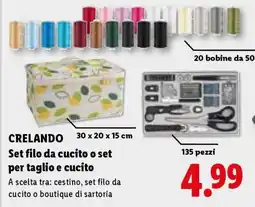 Lidl CRELANDO Set filo da cucito o set per taglio e cucito offerta