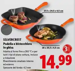 Lidl SILVERCREST Padella o bistecchiera in ghisa offerta