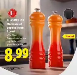 Lidl SILVERCREST Macinasale/pepe in legno, 2 pezzi offerta