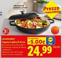 Lidl SILVERCREST Tegame in ghisa Ø 30 cm offerta