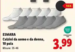 Lidl ESMARA Calzini da uomo e da donna, 10 paia offerta