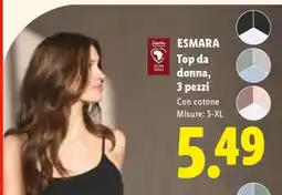 Lidl ESMARA Top da donna, 3 pezzi offerta
