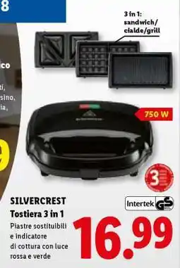 Lidl SILVERCREST Tostiera 3 in 1 offerta