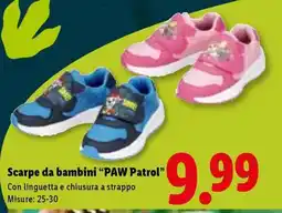 Lidl Scarpe da bambini 'Paw Patrol' offerta