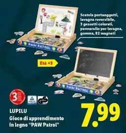 Lidl LUPILU Gioco di apprendimento in legno “PAW Patrol” offerta