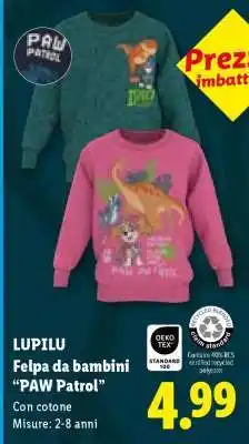 Lidl LUPILU Felpa da bambini 'PAW Patrol' offerta
